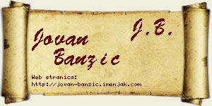 Jovan Banzić vizit kartica